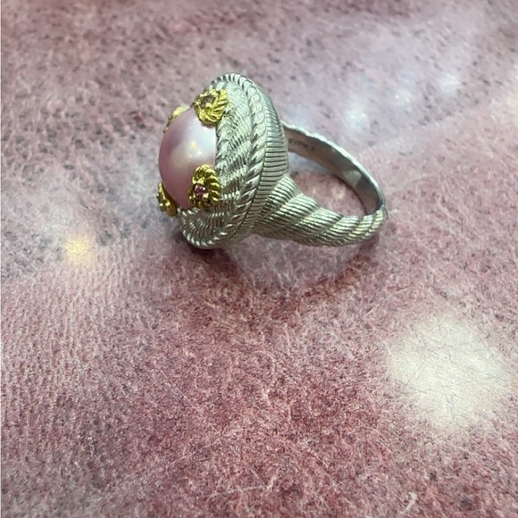 Judith Ripka Sterling silver pink pearl ring - Picture 3 of 5